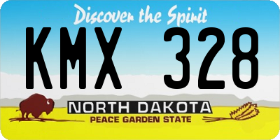 ND license plate KMX328