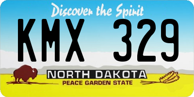 ND license plate KMX329