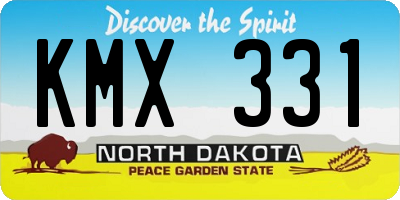 ND license plate KMX331