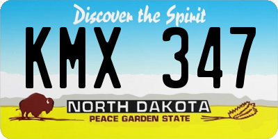 ND license plate KMX347