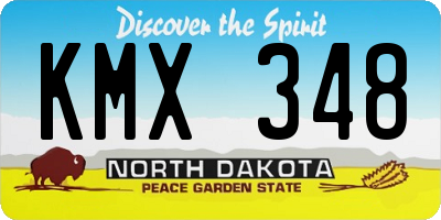 ND license plate KMX348