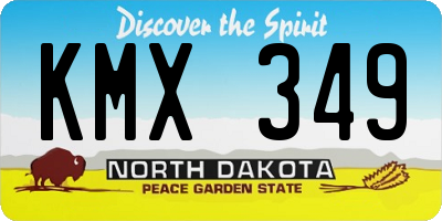 ND license plate KMX349