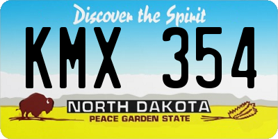 ND license plate KMX354