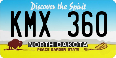 ND license plate KMX360