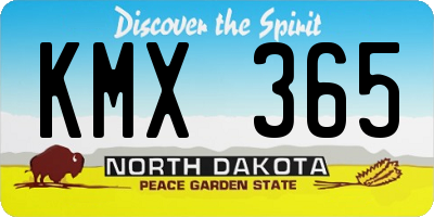 ND license plate KMX365