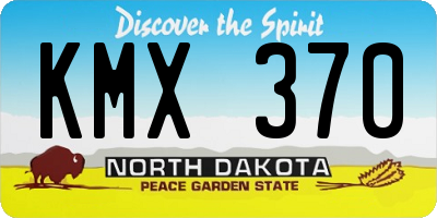 ND license plate KMX370