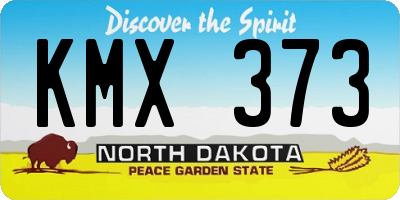 ND license plate KMX373
