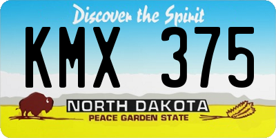 ND license plate KMX375