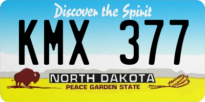 ND license plate KMX377