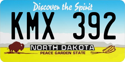 ND license plate KMX392