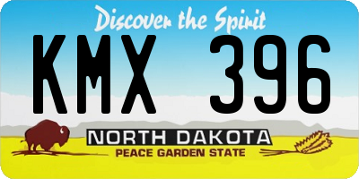 ND license plate KMX396