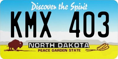 ND license plate KMX403