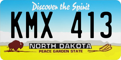 ND license plate KMX413