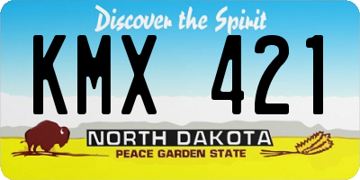 ND license plate KMX421