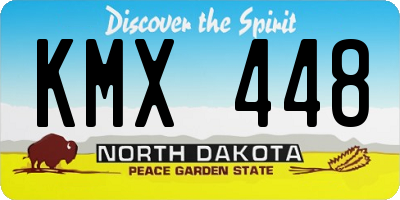 ND license plate KMX448