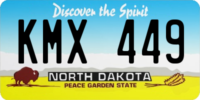 ND license plate KMX449