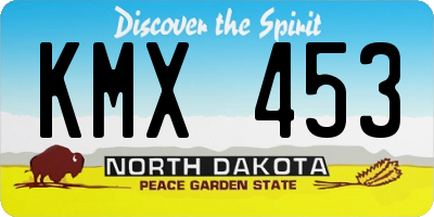 ND license plate KMX453