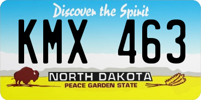 ND license plate KMX463