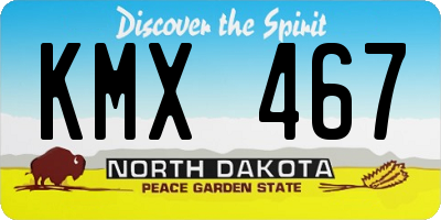 ND license plate KMX467