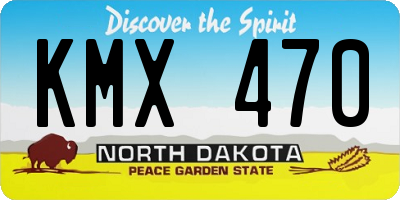 ND license plate KMX470