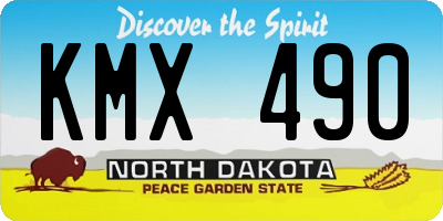 ND license plate KMX490