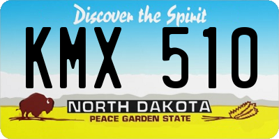 ND license plate KMX510