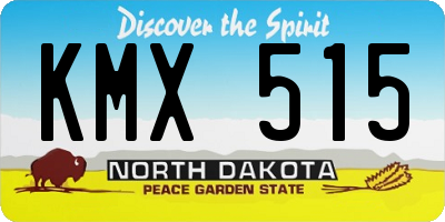 ND license plate KMX515