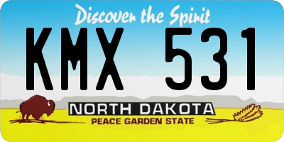 ND license plate KMX531