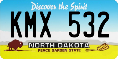 ND license plate KMX532