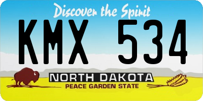 ND license plate KMX534