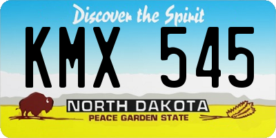 ND license plate KMX545