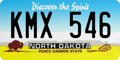 ND license plate KMX546