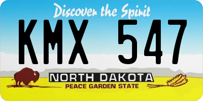 ND license plate KMX547