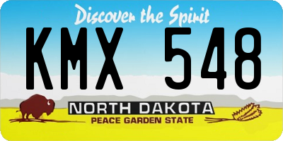 ND license plate KMX548