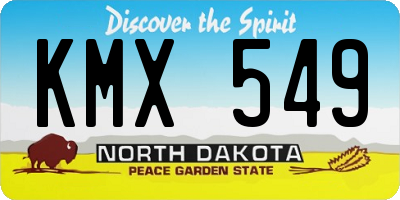ND license plate KMX549