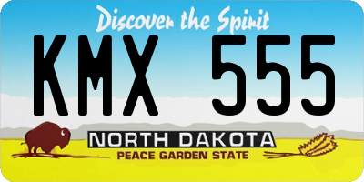 ND license plate KMX555