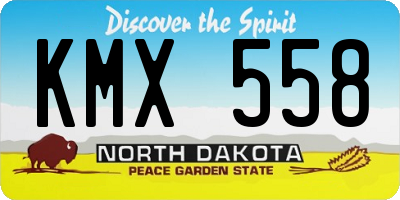 ND license plate KMX558