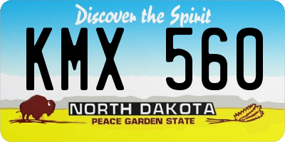 ND license plate KMX560
