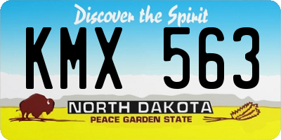 ND license plate KMX563