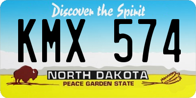 ND license plate KMX574