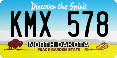 ND license plate KMX578