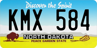 ND license plate KMX584