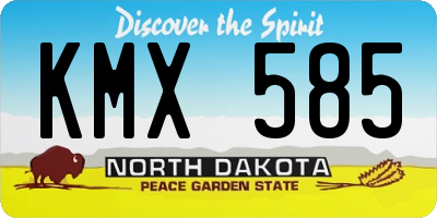 ND license plate KMX585