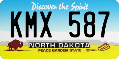 ND license plate KMX587