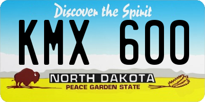 ND license plate KMX600