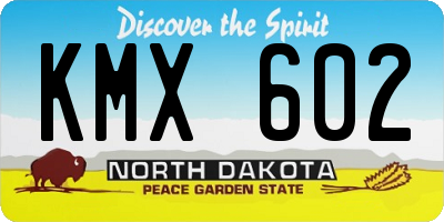 ND license plate KMX602