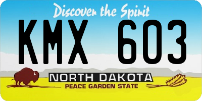 ND license plate KMX603