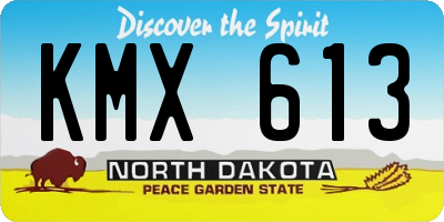 ND license plate KMX613