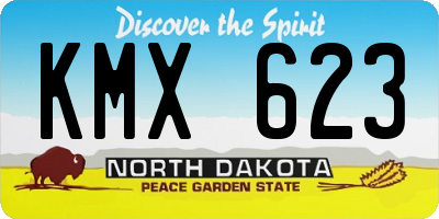 ND license plate KMX623
