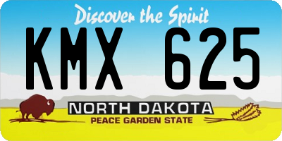 ND license plate KMX625